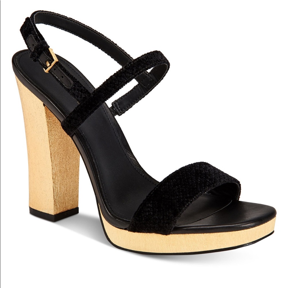 Calvin Klein Bambii Velvet Slingback Platform Shoe